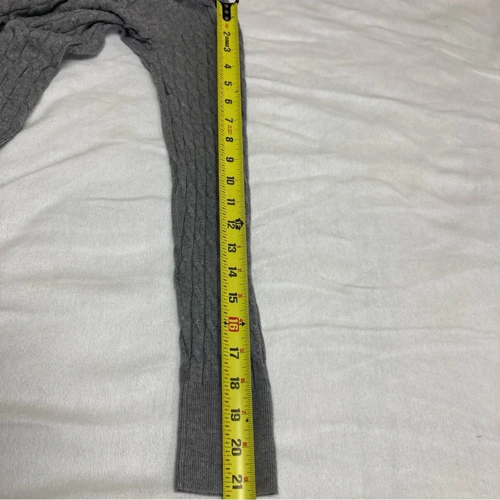 Zara Sweater Cable Knit Round Neck Gray Size M - Picture 9 of 15